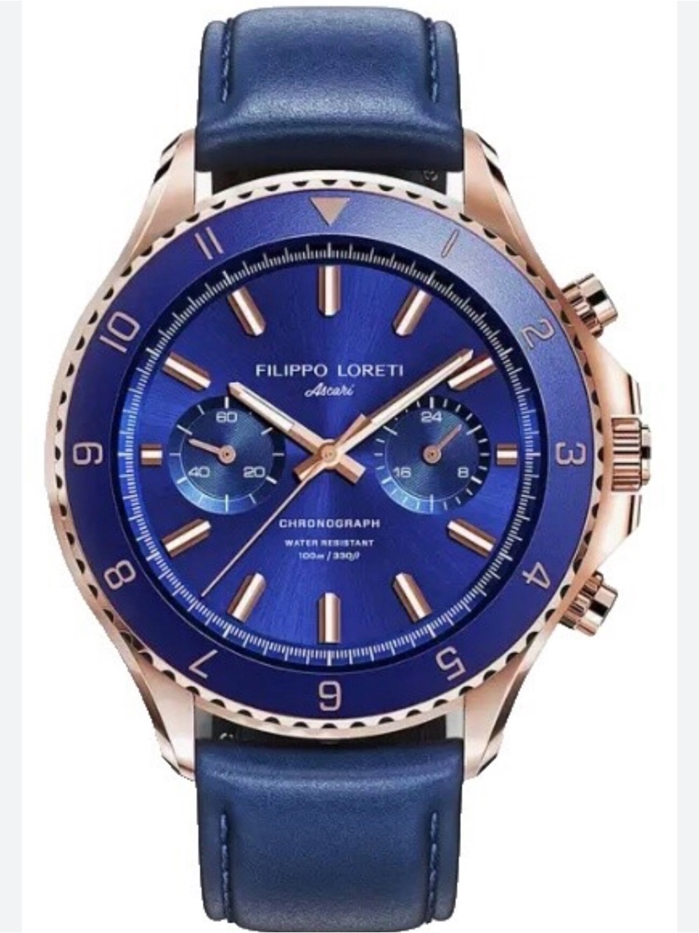 Filippo Loreti Venice Moon Phase Blue Gold Automatic new in box MSRP $260